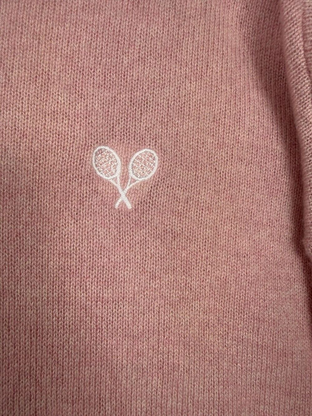 Vineyard Vines Cashmere Tennis Sweater Womens Large Embroidered Lightweight - Picture 3 of 12